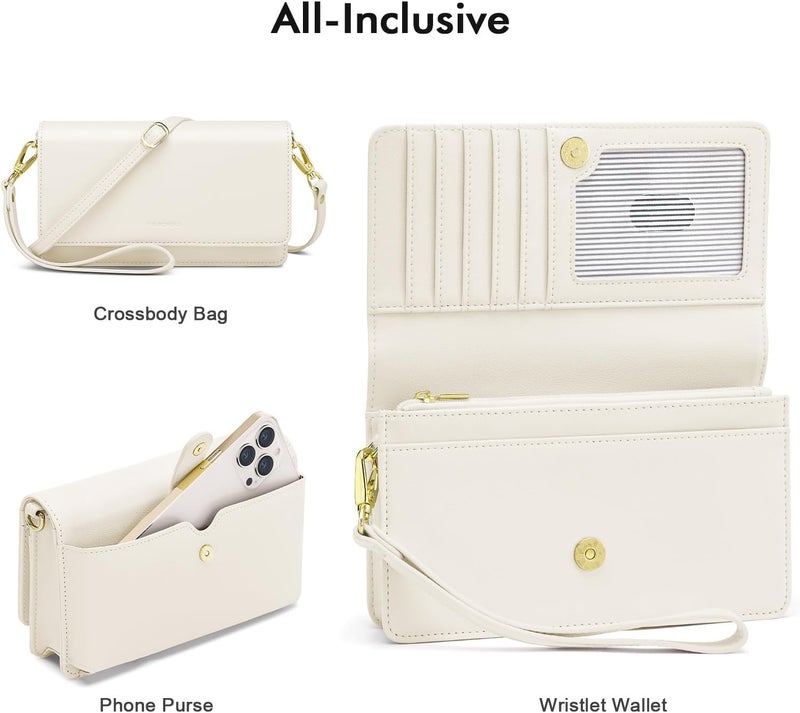 Nuoku Crossbody Bag for Women Cellphone Little Purse with Credit Card Slots Lightweight Leather Wristlet Wallet | Cellphone, Little Purse, Lightweight - Image 2